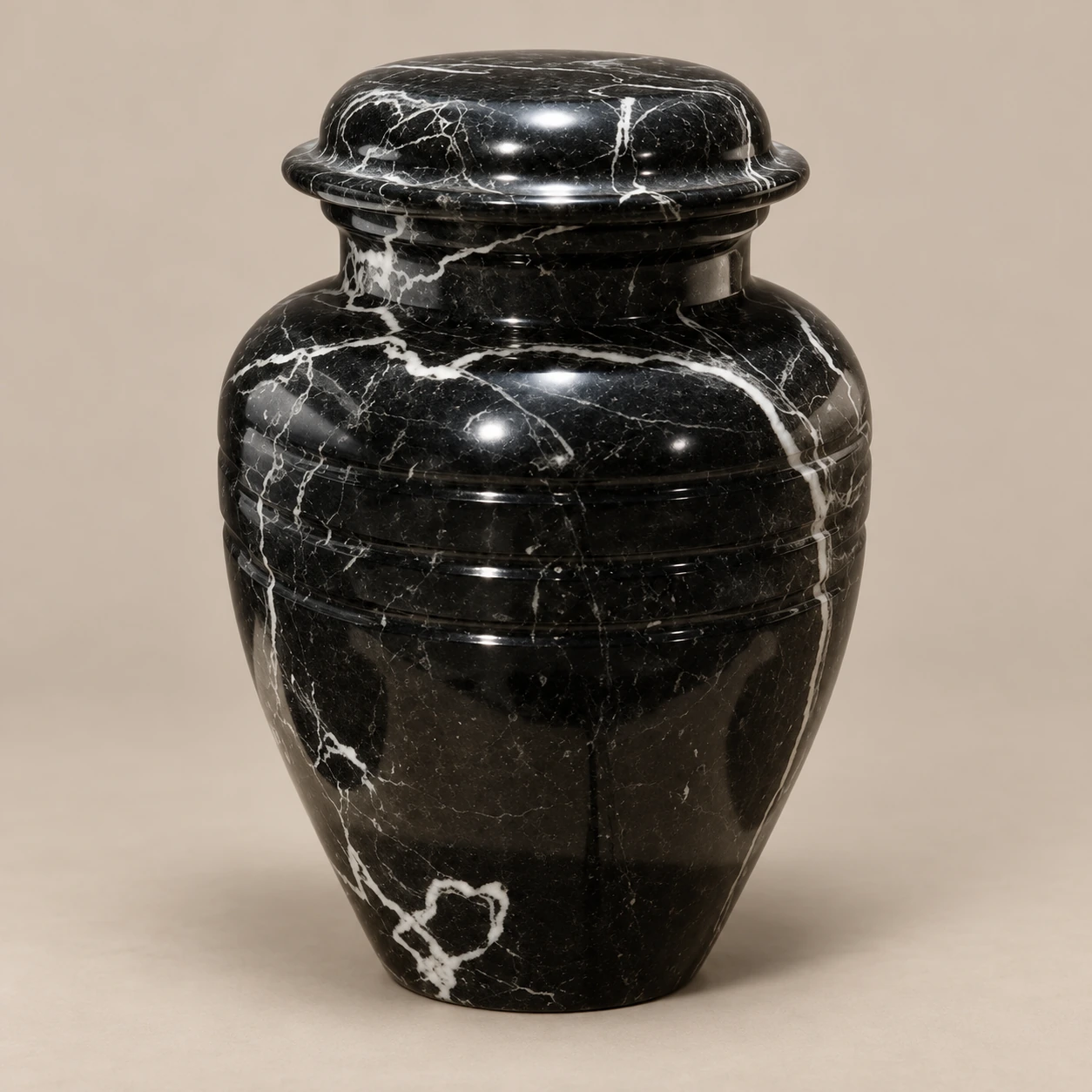 Black Marble Urn