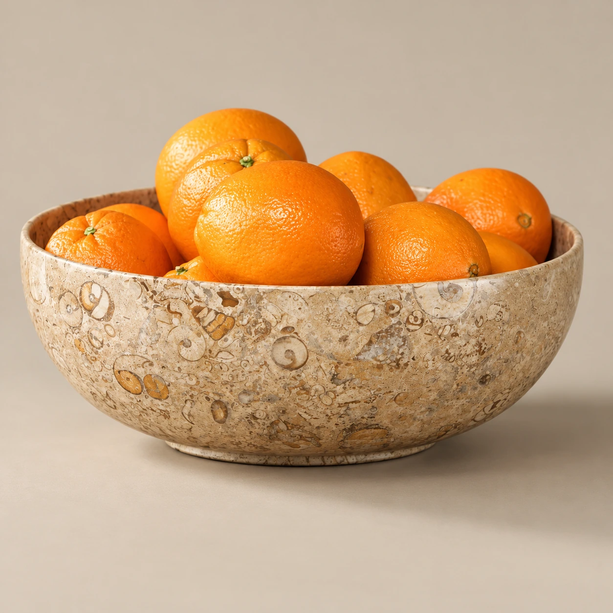 Fossil Marble Fruit Bowl